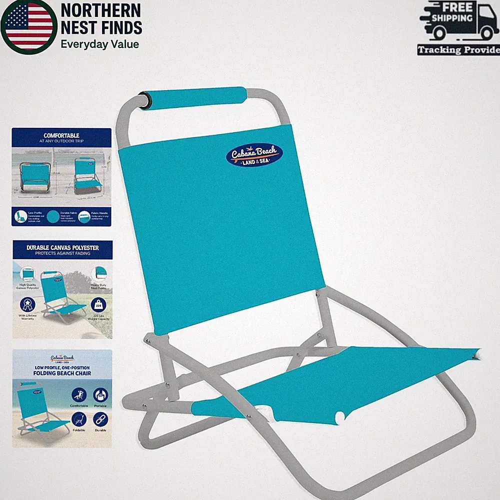 1-Position Low Profile Folding Chair - Ideal for Beach & Camping Adventures