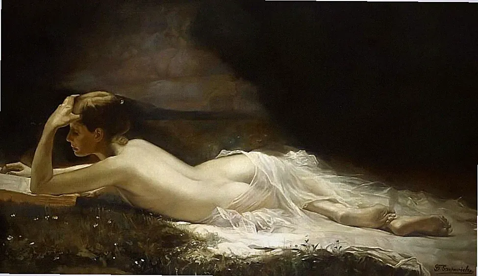 36"Large Home Wall Decor Art oil painting Reclining Woman handpainted on canvas