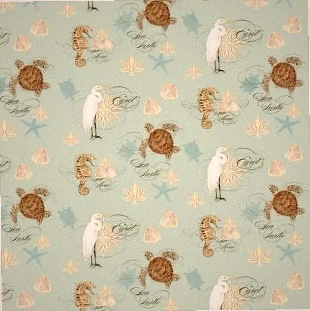 Aqua - Treasure Coastal Waterways Quilt Fabric BTY 44" Wide