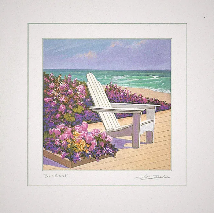 Beach Chairs Seaside View and Beach Retreat Lin Seslar Set of 2 12x12 in