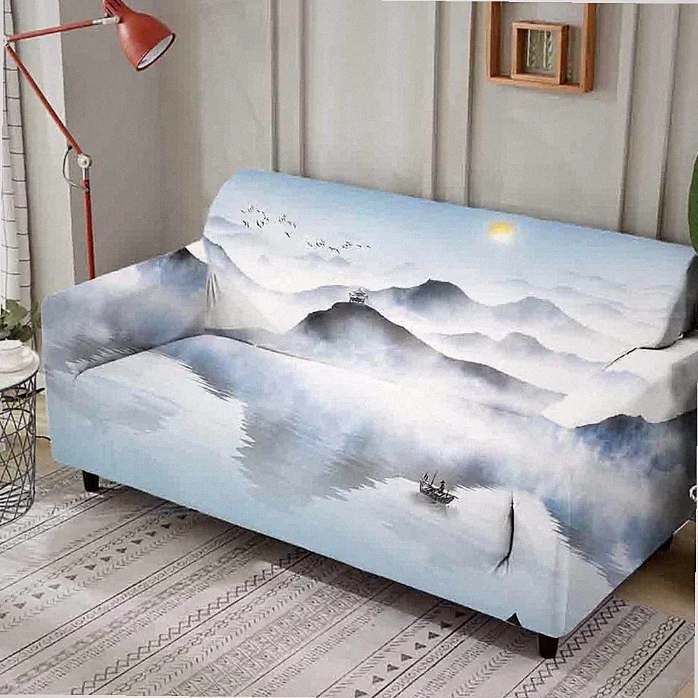 Expand Coastal Area Stretch Sofa Cover Lounge Couch Slipcover Recliner Protector