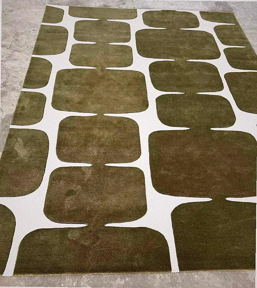Honey Hand Tufted Handmade Wool Area Rug Modern Carpet for Living Room Bedroom
