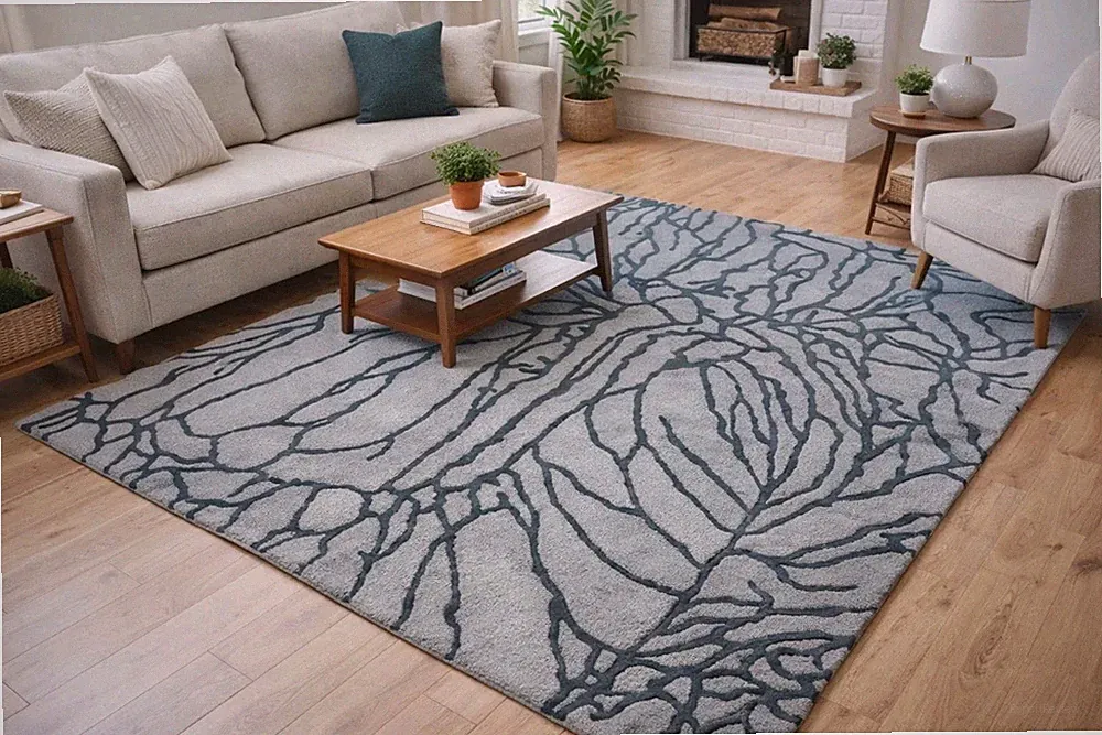 Hospitality Geometric Rug Hand Tufted Woollen Carpet For Living Room Bedroom