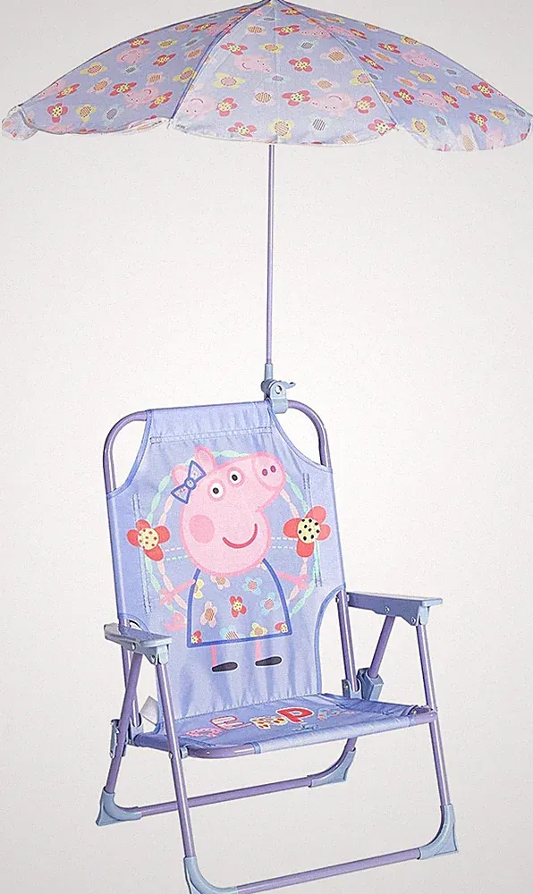 Kids Outdoor Beach Chair with Umbrella, Peppa Pig, NK570426