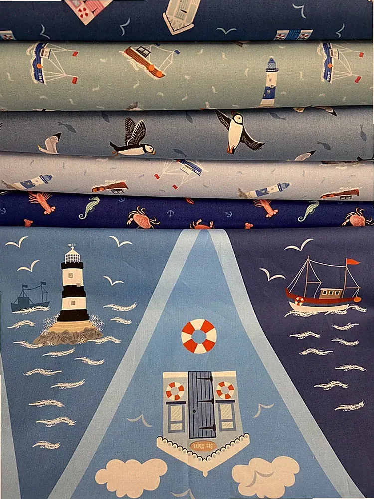 Lewis & Irene Small Things Coastal 100% Cotton Fabric by 1/4M* or Bunting Panel