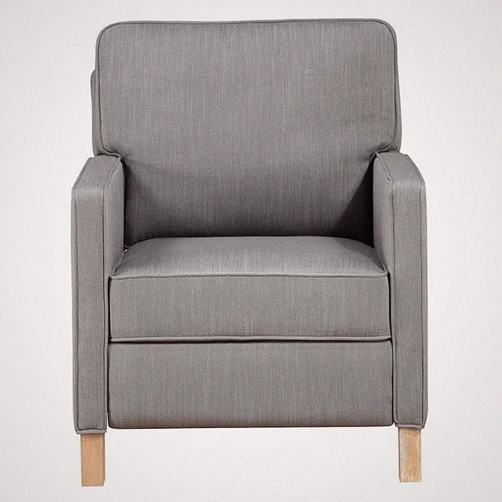 Lexicon Hampstead Fabric Push Back Reclining Chair in Gray