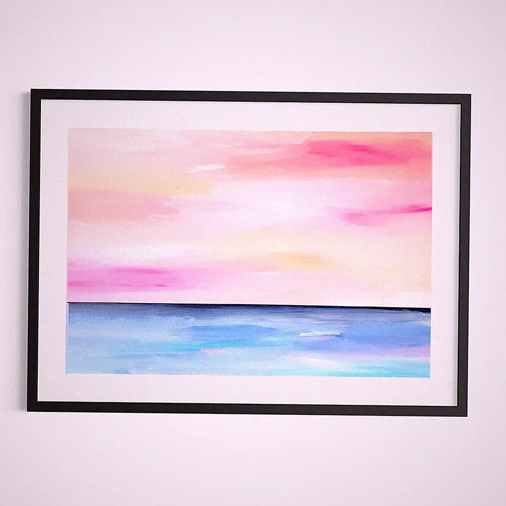 Original Abstract 12x18 Coastal Painting Acrylic Multicolor Wall Art Living Room