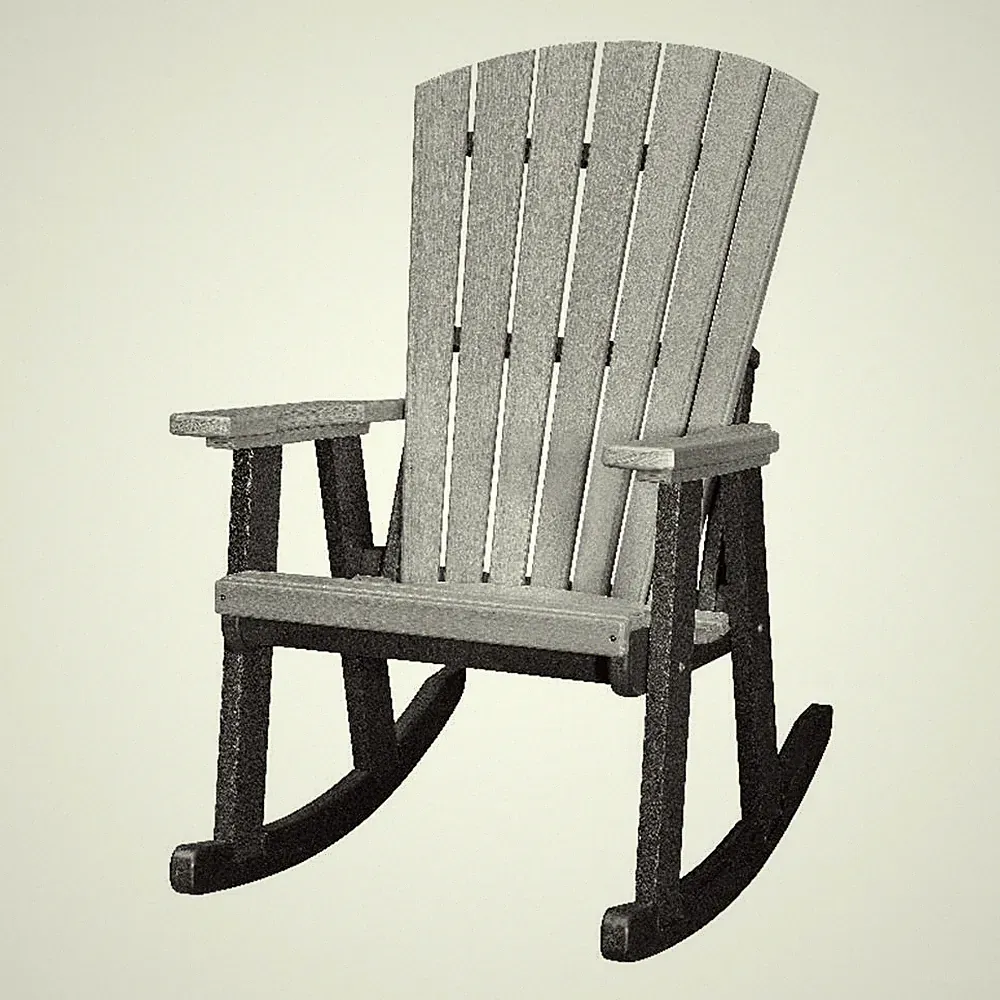 OS Home and Office 518LGB Rocking Chair in Light Grey with a Black Base