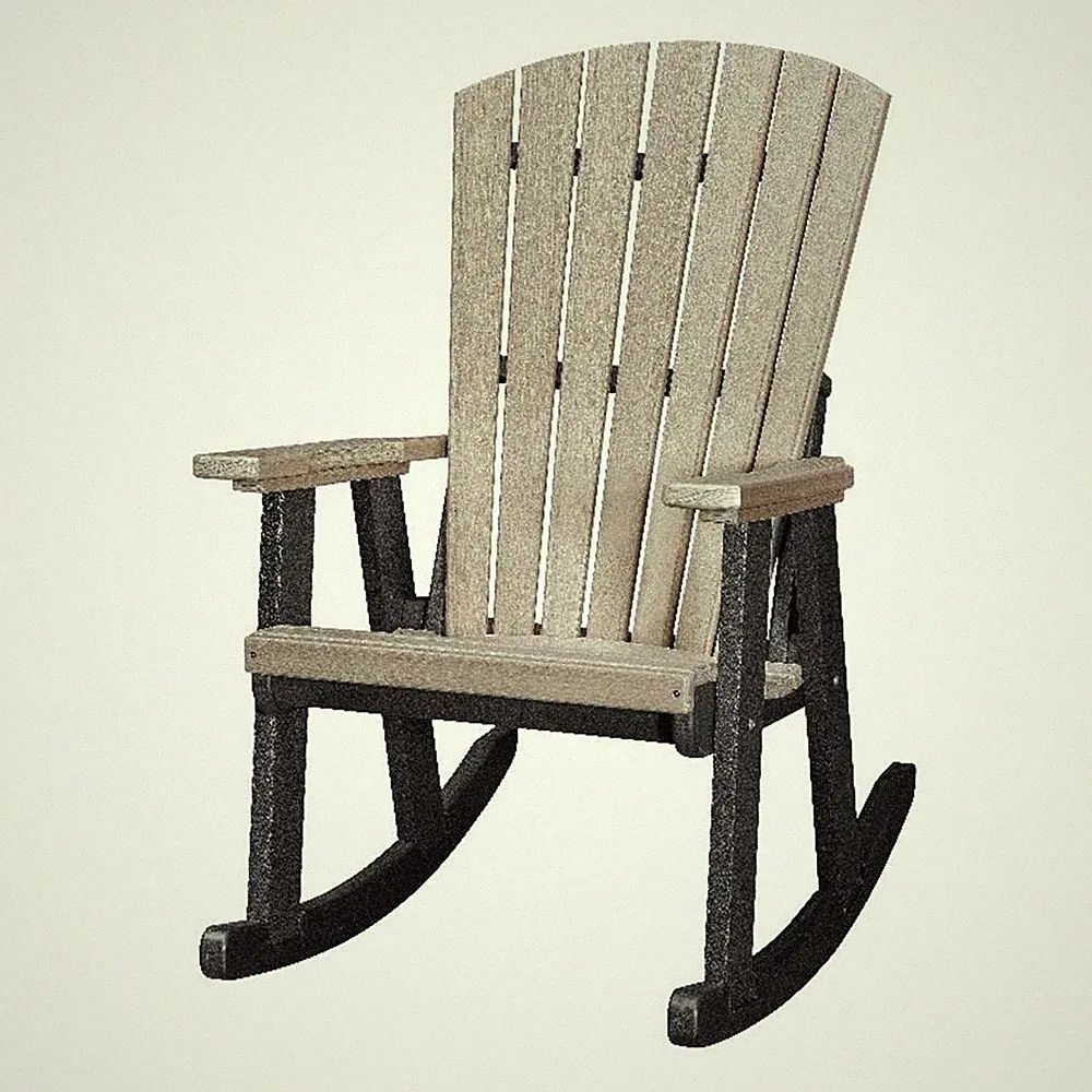 OS Home and Office 518WWBK Rocking Chair in Weatherwood with a Black Base