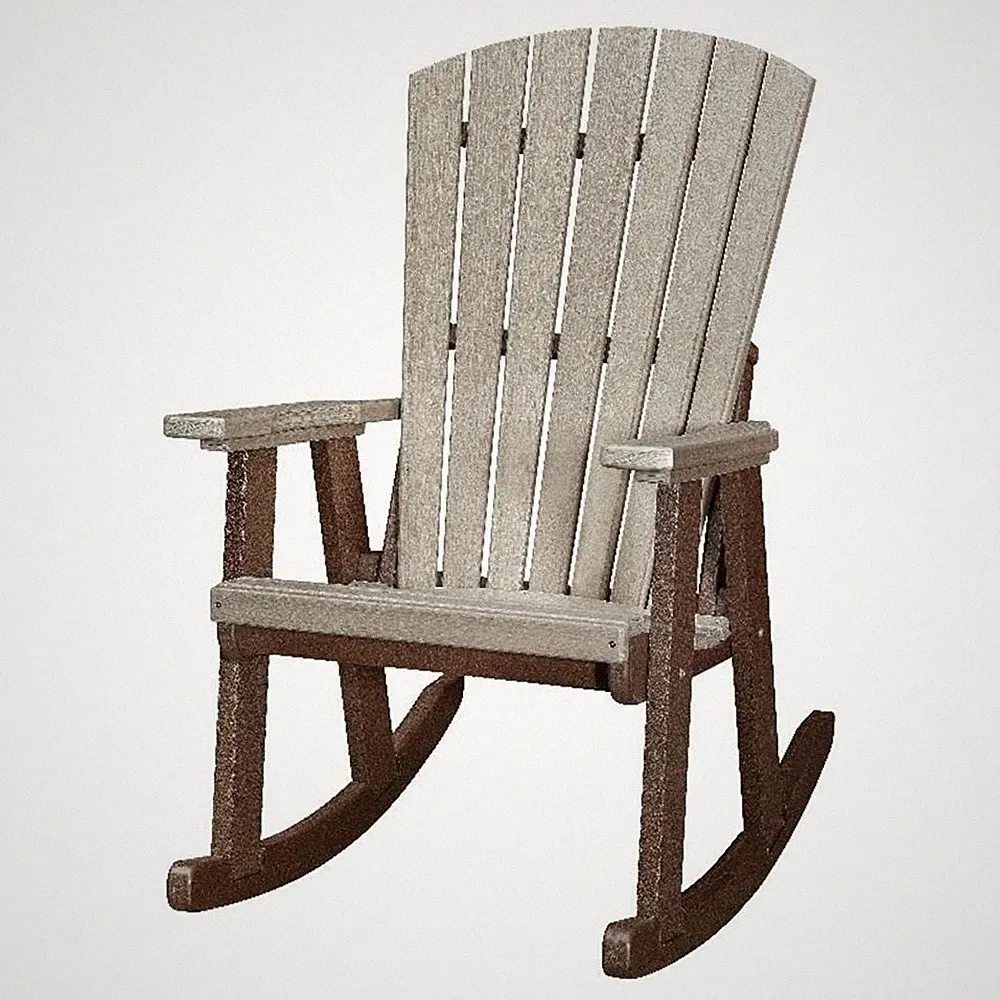 OS Home and Office 518WWTB Rocking Chair in Weatherwood with a Tudor Brown Base