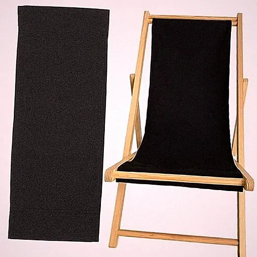 Patio Lounge Chair Replacement Canvas 47" L x 17" W - Beach Sling Chair Black