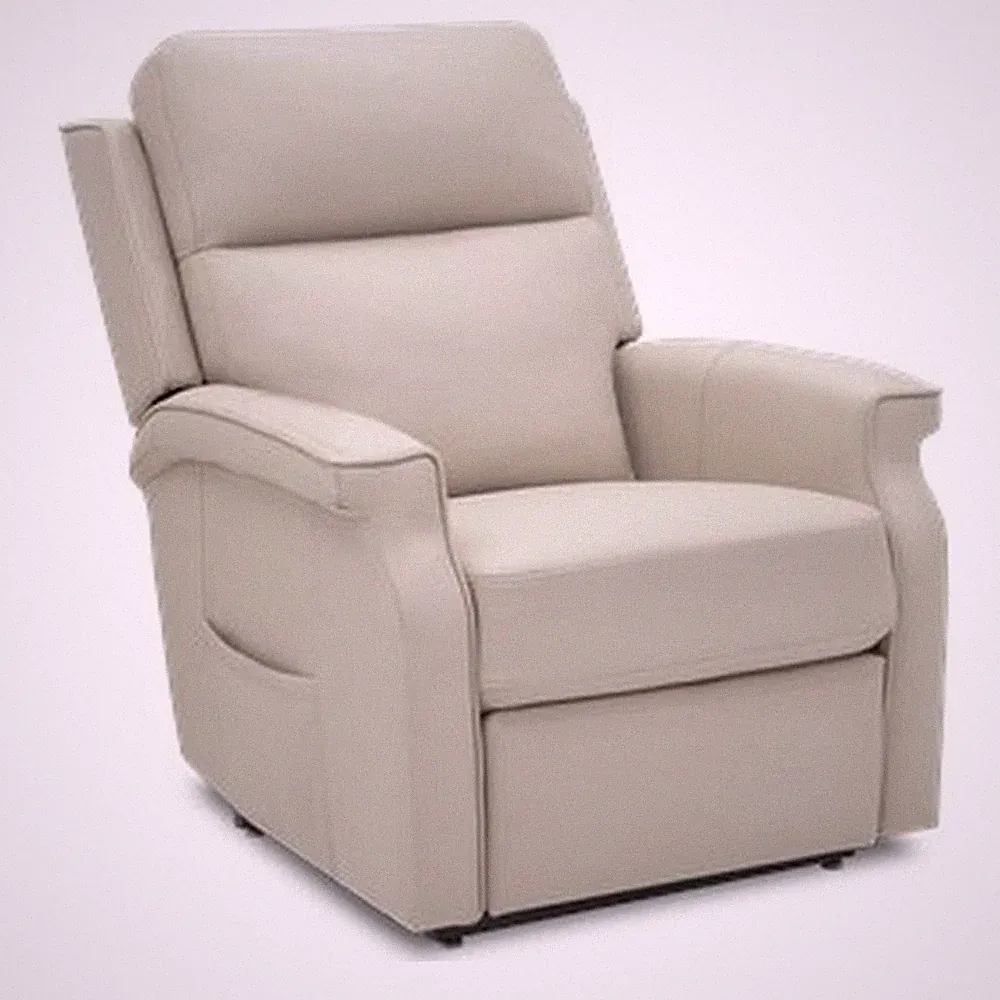 Pemberly Row Fabric Power Lift Recliner with 2 Zone Heat in Rainer Dove