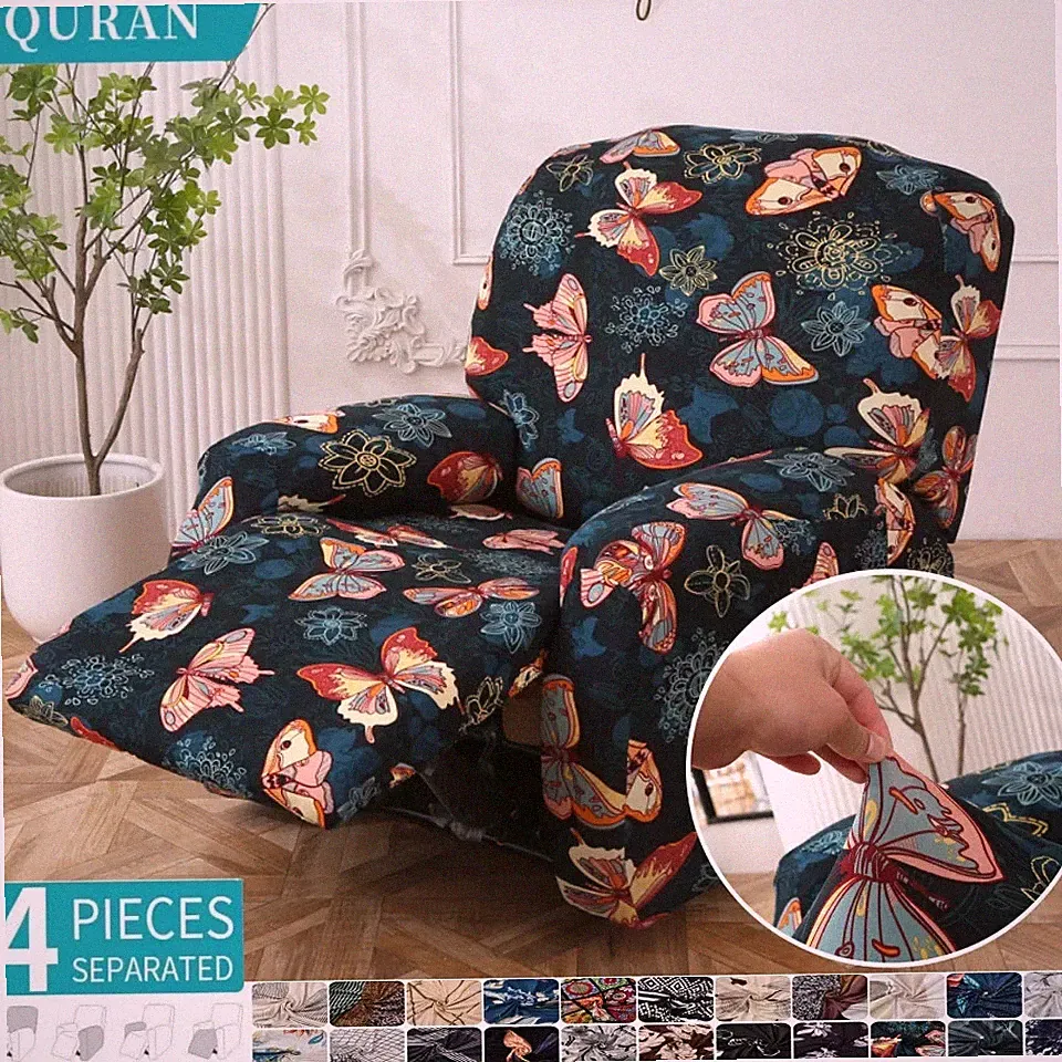 Personalized Printing Recliner Chair Cover High Stretch Sofa Slipcovers 1 Seater