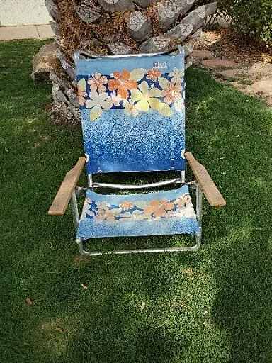 Rio Beach Chair Foldable 5 Position High Back Low Profile Lay Flat Aluminum