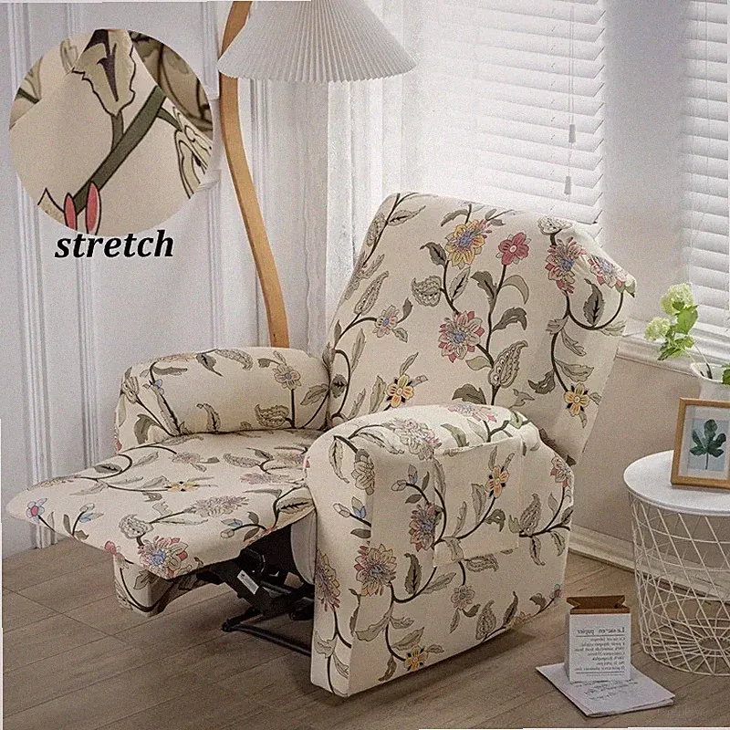 Spandex Recliner Chair Cover All-inclusive Printed Single Sofa Slipcover Stretch