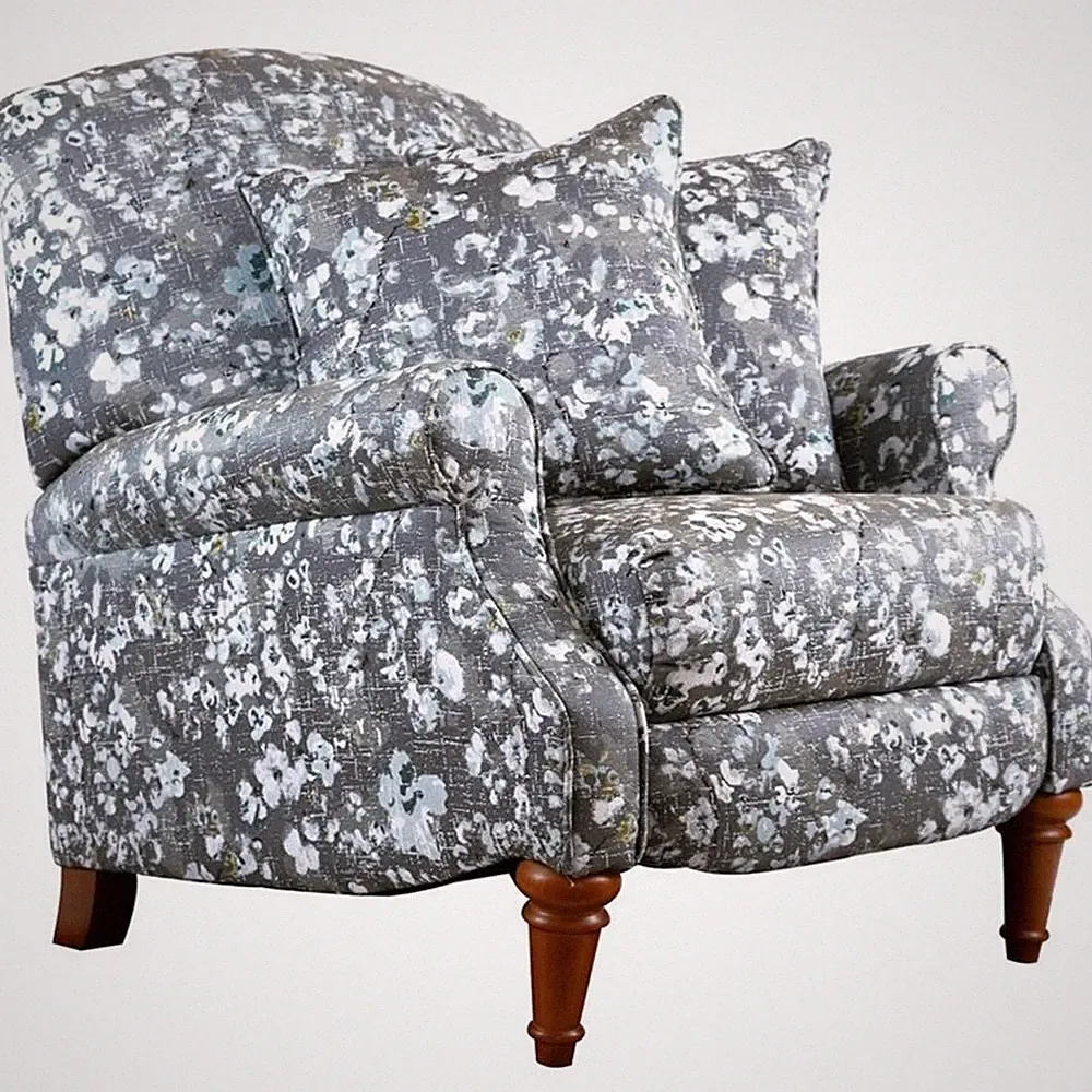 Sunset Trading Seascape Fabric Recliner with Two Matching Pillows in Gray