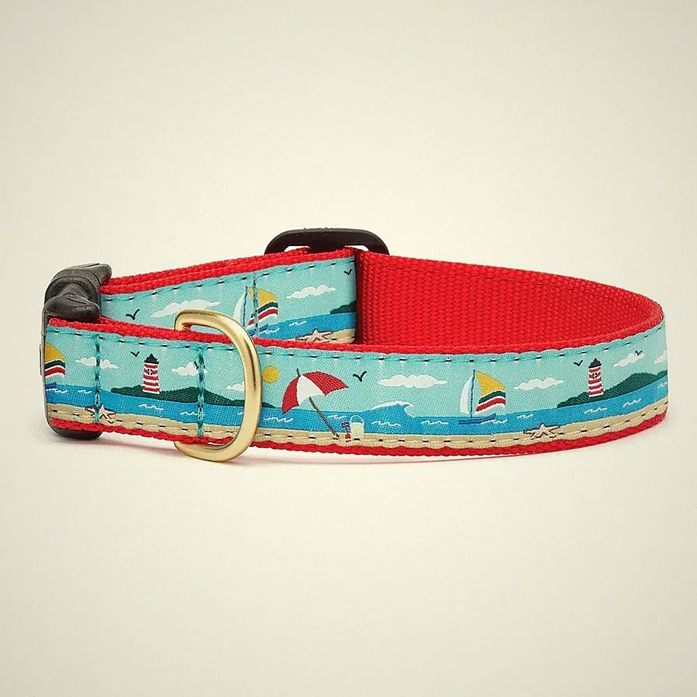 Up Country Dog Collar, Coastal Beach, Adjustable Made In USA XS S M L XL XXL