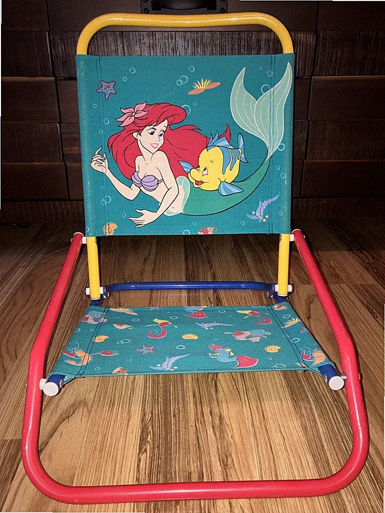 Vintage 90S Disney Little Mermaid Beach Chair Folding Chair Rare Hard To Find